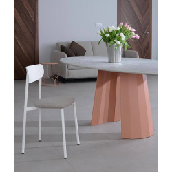 CHAISE DE CUISINE FRANÇAISE EN MÉTAL ET SIMILI CUIR COLETTE