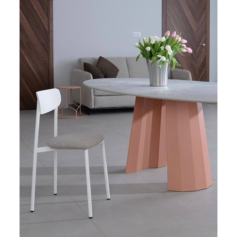 CHAISE DE CUISINE FRANÇAISE EN MÉTAL ET SIMILI CUIR COLETTE