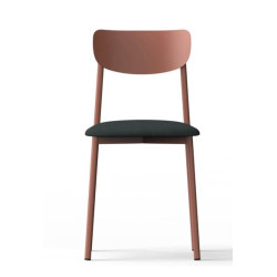 CHAISE DE CUISINE FRANÇAISE EN MÉTAL ET SIMILI CUIR COLETTE