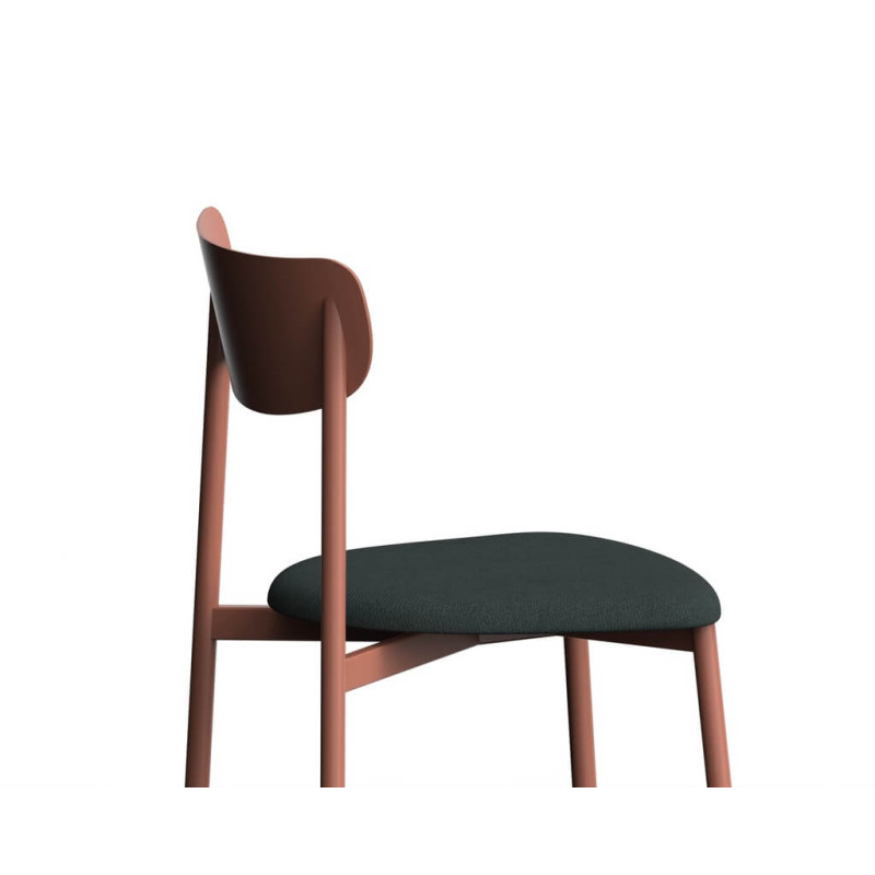 CHAISE DE CUISINE FRANÇAISE EN MÉTAL ET SIMILI CUIR COLETTE