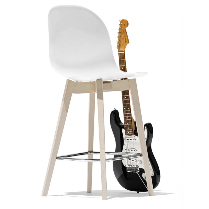 TABOURET CONTEMPORAIN SCANDINAVE ACADEMY EN BOIS ET POLYPROPYLÈNE