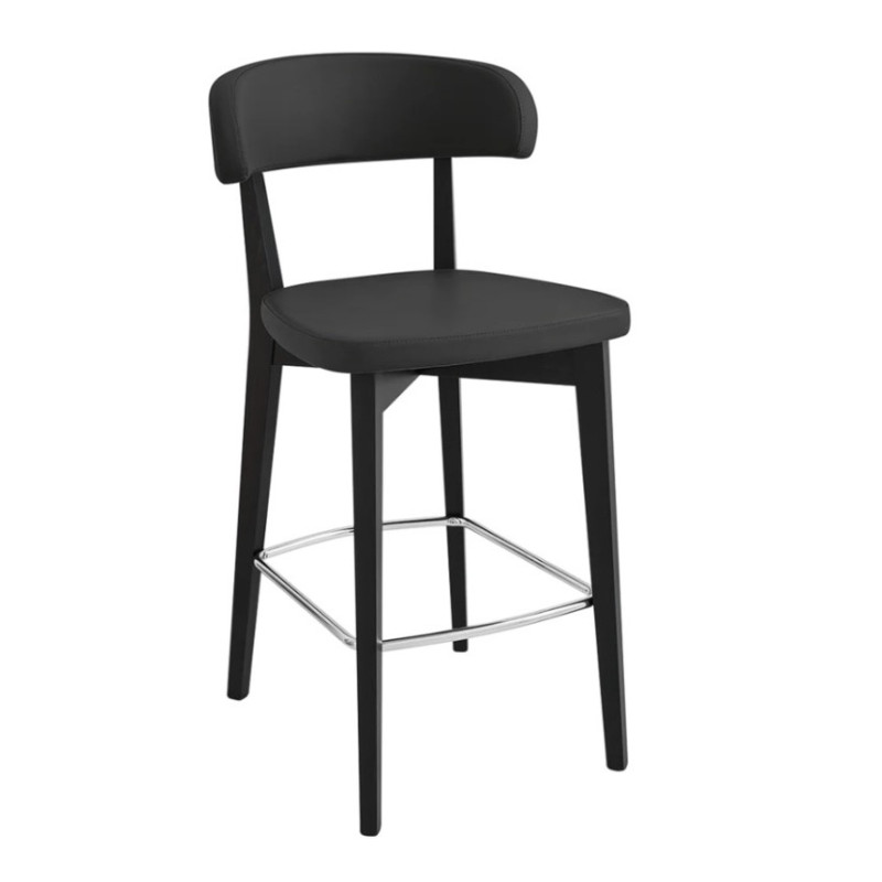 TABOURET SNACK CONTEMPORAIN SIREN SIMILI CUIR ET BOIS