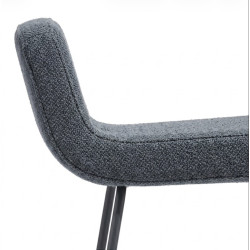 TABOURET SNACK CONTEMPORAIN DOSSIER BAS RILEY EN TISSU