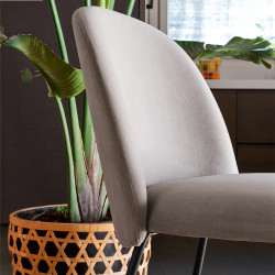 Chaise Contemporaine Ronde en Tissu et Velours TUKA - Le Chaisier