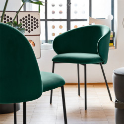 FAUTEUIL CONTEMPORAIN ROND EN VELOURS ET TISSU TUKA