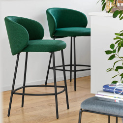 Tabouret Rond Snack Enveloppant en Velours ou Tissu TUKA - Le Chaisier
