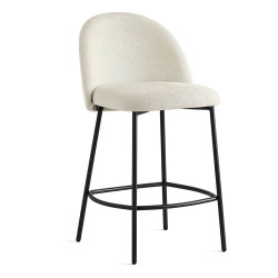 Tabouret Snack Cosy TUKA Sherpa Pieds Métal Contemporain - Le Chaisier