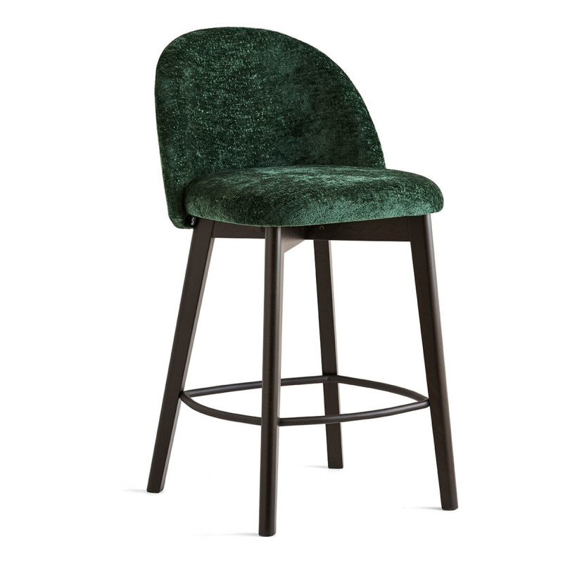 Tabouret Snack Cosy TUKA SHERPA Pieds Bois Contemporain - Le Chaisier