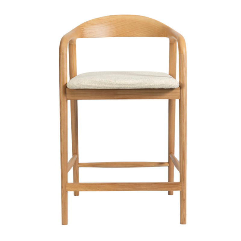 CHAISE D'ÎLOT SCANDINAVE CLAIRE EN BOIS ET TISSU