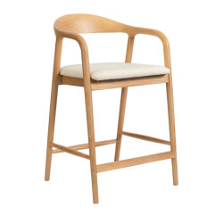 CHAISE D'ÎLOT SCANDINAVE CLAIRE EN BOIS ET TISSU