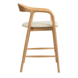 CHAISE D'ÎLOT SCANDINAVE CLAIRE EN BOIS ET TISSU