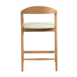 CHAISE D'ÎLOT SCANDINAVE CLAIRE EN BOIS ET TISSU