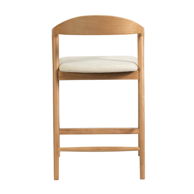 CHAISE D'ÎLOT SCANDINAVE CLAIRE EN BOIS ET TISSU