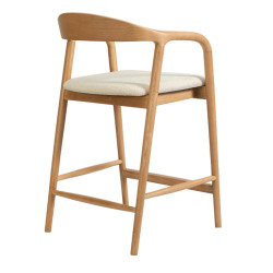 CHAISE D'ÎLOT SCANDINAVE CLAIRE EN BOIS ET TISSU