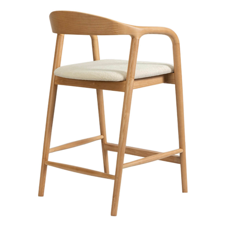CHAISE D'ÎLOT SCANDINAVE CLAIRE EN BOIS ET TISSU
