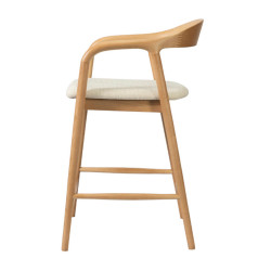 CHAISE D'ÎLOT SCANDINAVE CLAIRE EN BOIS ET TISSU