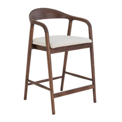 CHAISE D'ÎLOT SCANDINAVE CLAIRE EN BOIS ET TISSU