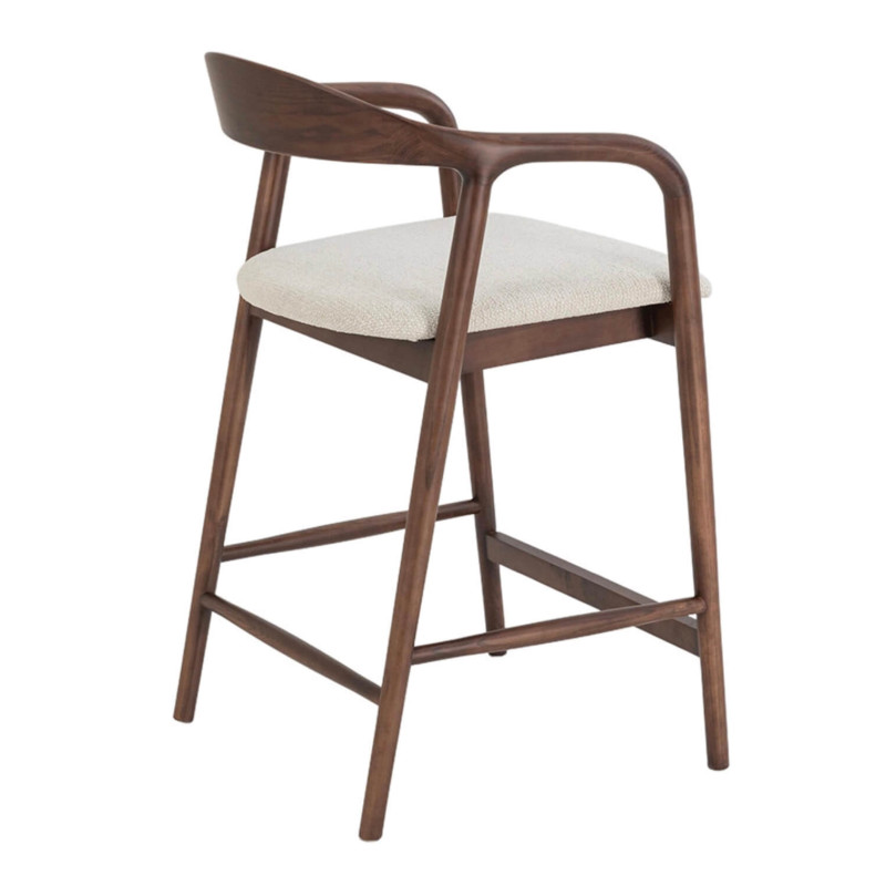 CHAISE D'ÎLOT SCANDINAVE CLAIRE EN BOIS ET TISSU