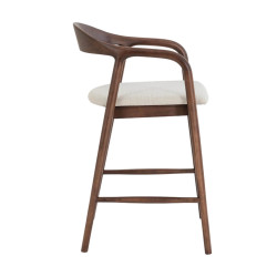 CHAISE D'ÎLOT SCANDINAVE CLAIRE EN BOIS ET TISSU