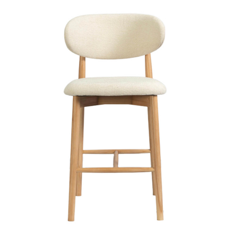 CHAISE D'ÎLOT EN CHÊNE ET TISSU SCANDINAVE CLARA