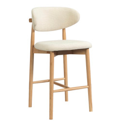 CHAISE D'ÎLOT EN CHÊNE ET TISSU SCANDINAVE CLARA