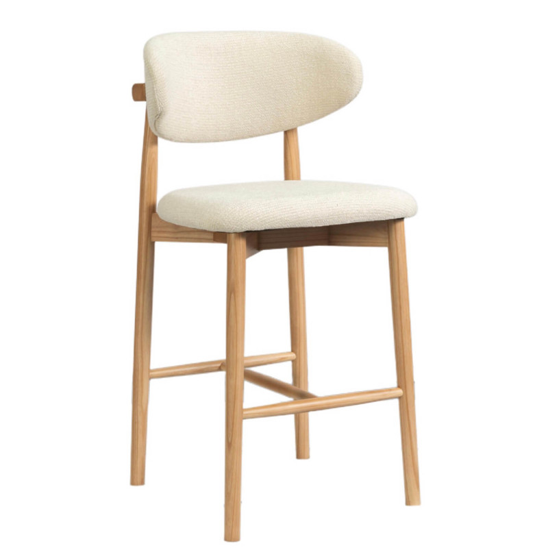 CHAISE D'ÎLOT EN CHÊNE ET TISSU SCANDINAVE CLARA