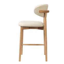 CHAISE D'ÎLOT EN CHÊNE ET TISSU SCANDINAVE CLARA