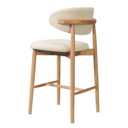 CHAISE D'ÎLOT EN CHÊNE ET TISSU SCANDINAVE CLARA