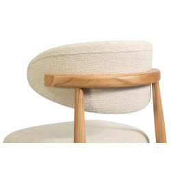 CHAISE D'ÎLOT EN CHÊNE ET TISSU SCANDINAVE CLARA