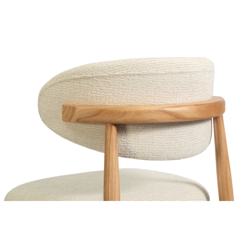 CHAISE D'ÎLOT EN CHÊNE ET TISSU SCANDINAVE CLARA