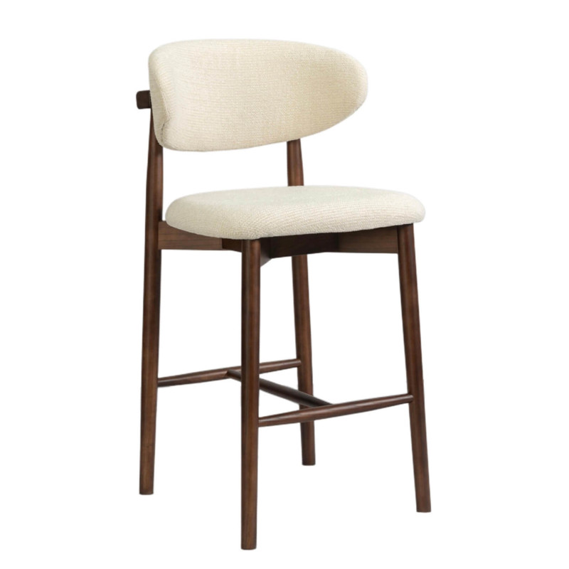 CHAISE D'ÎLOT EN CHÊNE ET TISSU SCANDINAVE CLARA