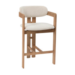 CHAISE D'ÎLOT EN CHÊNE ET TISSU SCANDINAVE CAMILLE