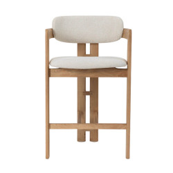 CHAISE D'ÎLOT EN CHÊNE ET TISSU SCANDINAVE CAMILLE