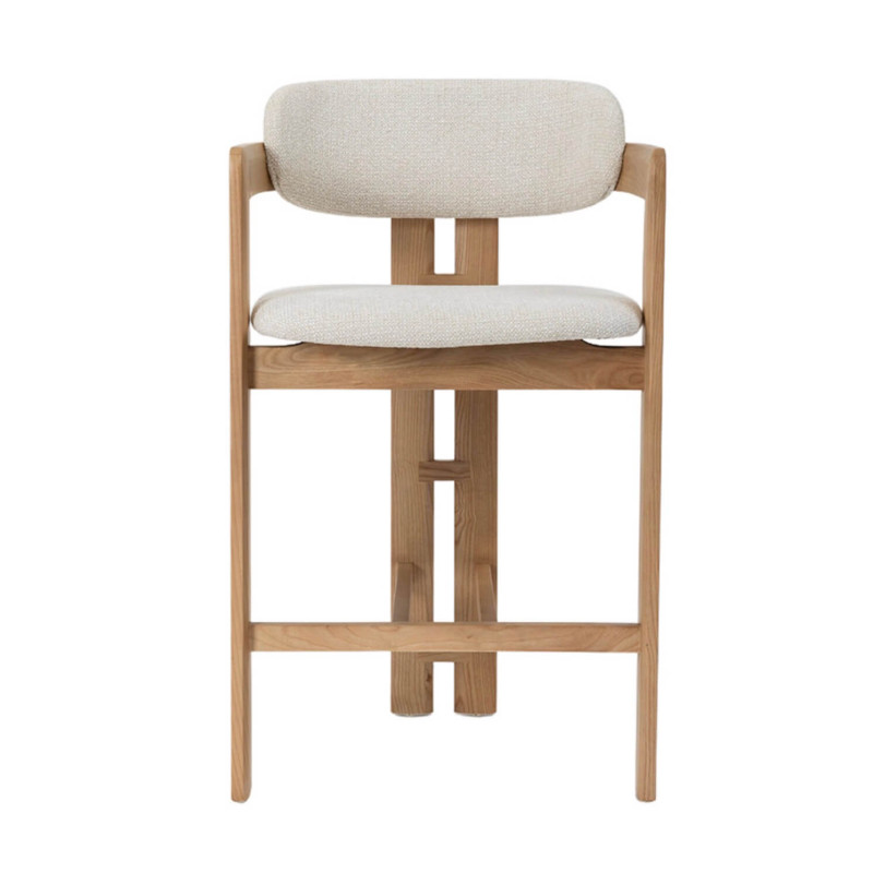 CHAISE D'ÎLOT EN CHÊNE ET TISSU SCANDINAVE CAMILLE