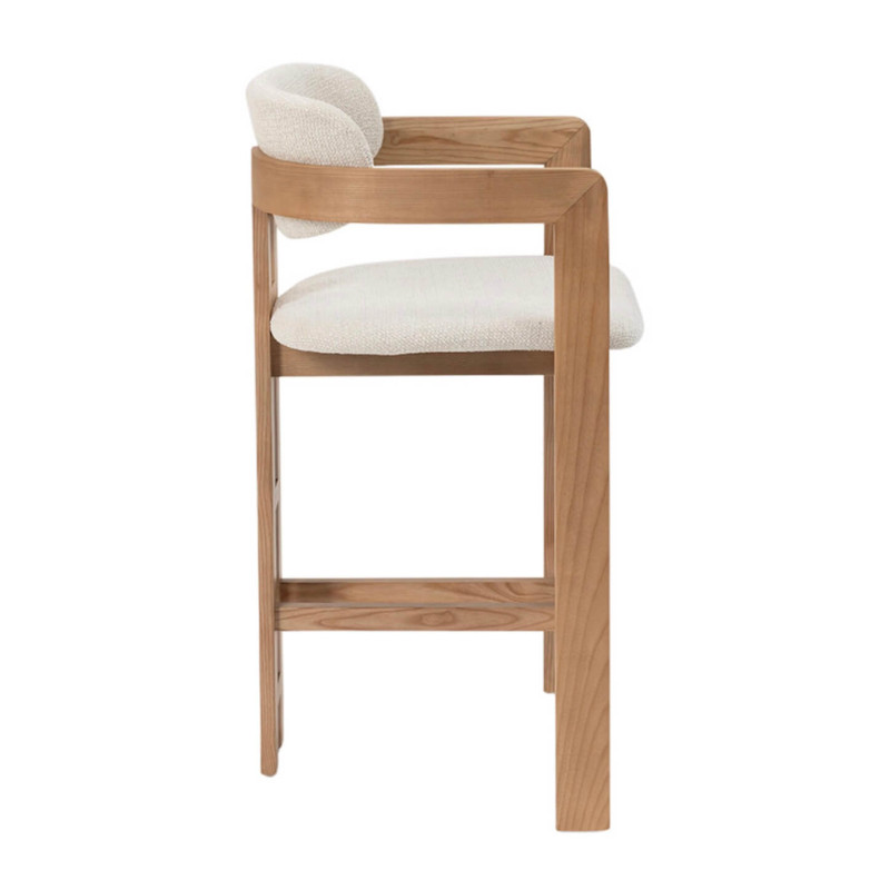 CHAISE D'ÎLOT EN CHÊNE ET TISSU SCANDINAVE CAMILLE
