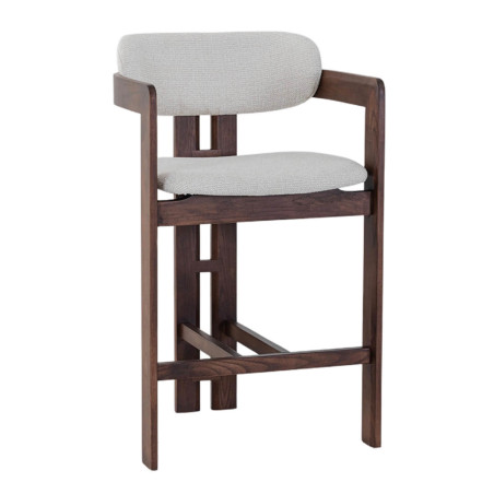 CHAISE D'ÎLOT EN CHÊNE ET TISSU SCANDINAVE CAMILLE