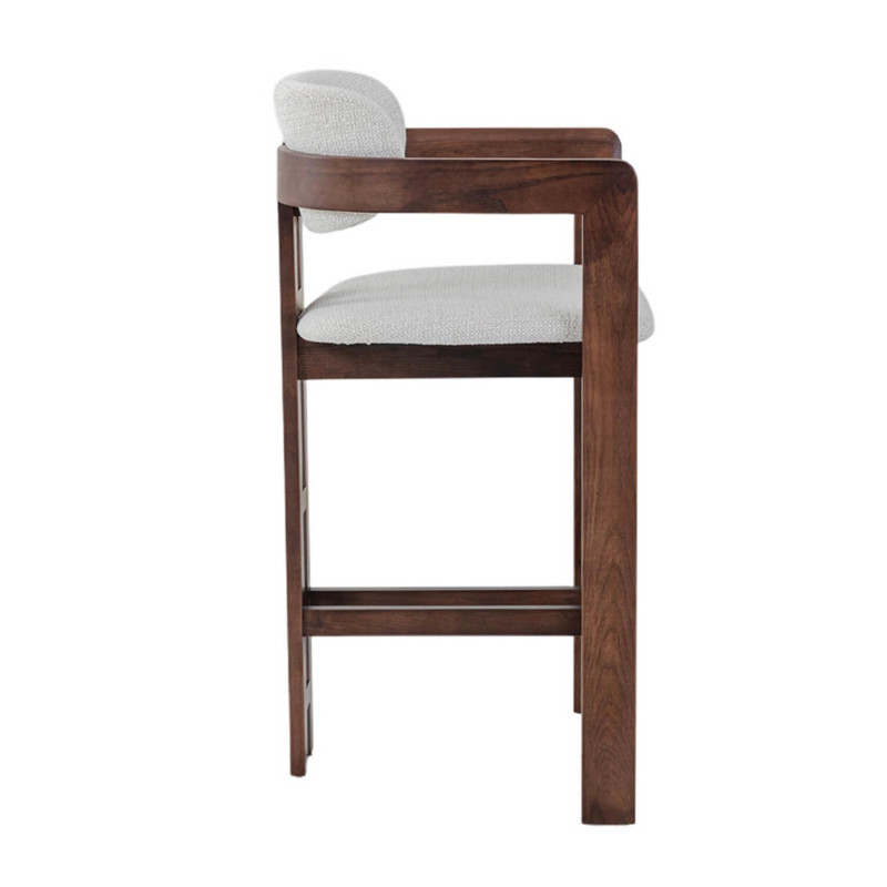 CHAISE D'ÎLOT EN CHÊNE ET TISSU SCANDINAVE CAMILLE