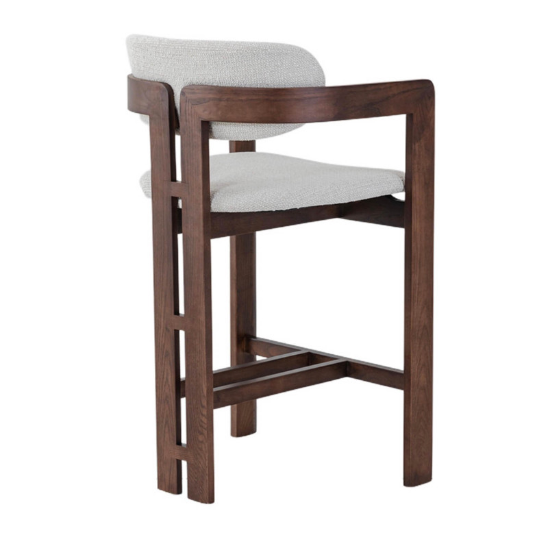 CHAISE D'ÎLOT EN CHÊNE ET TISSU SCANDINAVE CAMILLE