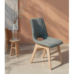 CHAISE FRANÇAISE EN BOIS DE CHÊNE ET TISSU ROMY