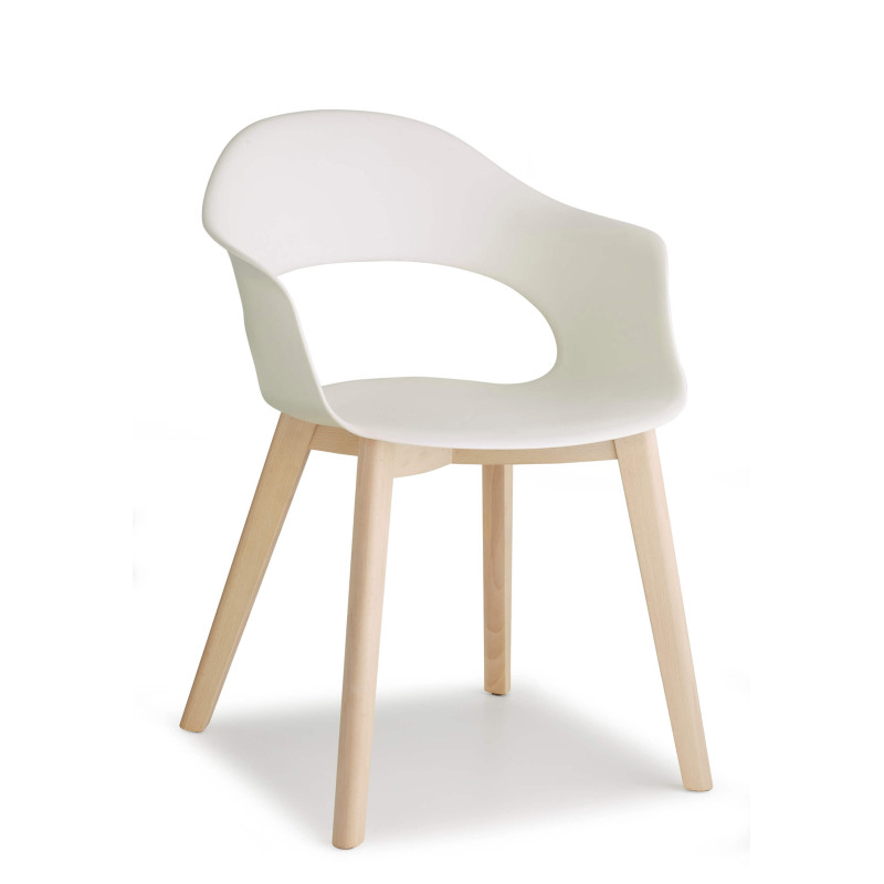 FAUTEUIL SCANDINAVE CONTEMPORAIN EN BOIS ET POLYPROPYLÈNE LADY B