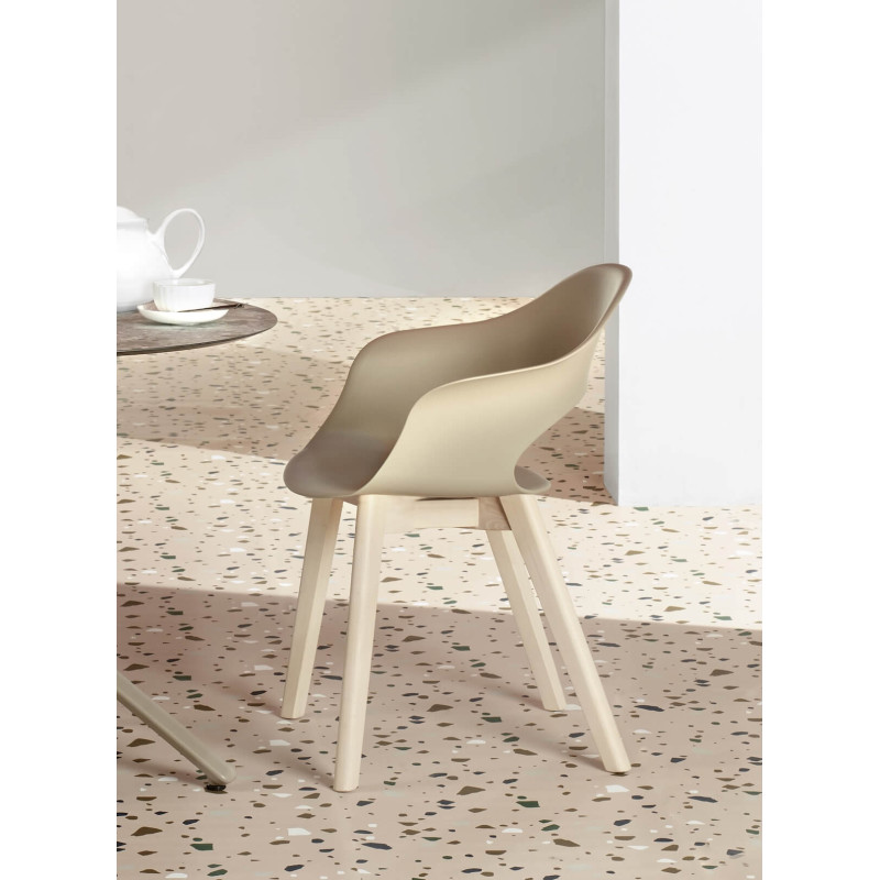 FAUTEUIL SCANDINAVE CONTEMPORAIN EN BOIS ET POLYPROPYLÈNE LADY B