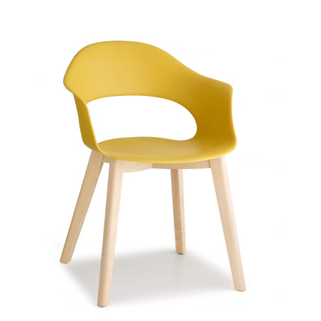 FAUTEUIL SCANDINAVE CONTEMPORAIN EN BOIS ET POLYPROPYLÈNE LADY B