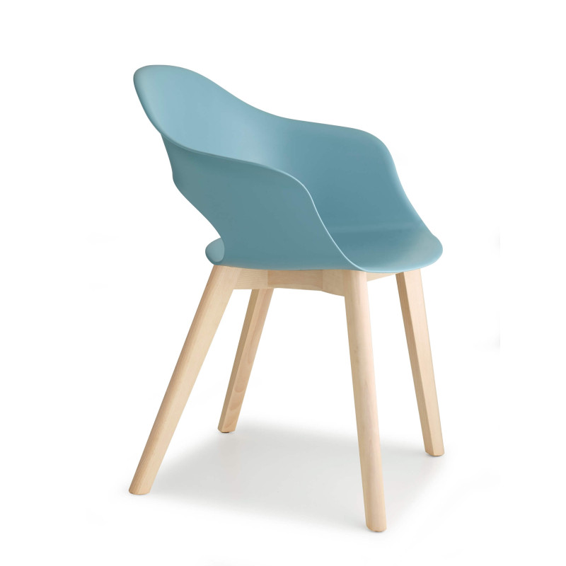 FAUTEUIL SCANDINAVE CONTEMPORAIN EN BOIS ET POLYPROPYLÈNE LADY B