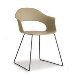 FAUTEUIL RETRO EN MÉTAL ET POLYPROPYLÈNE LADY B
