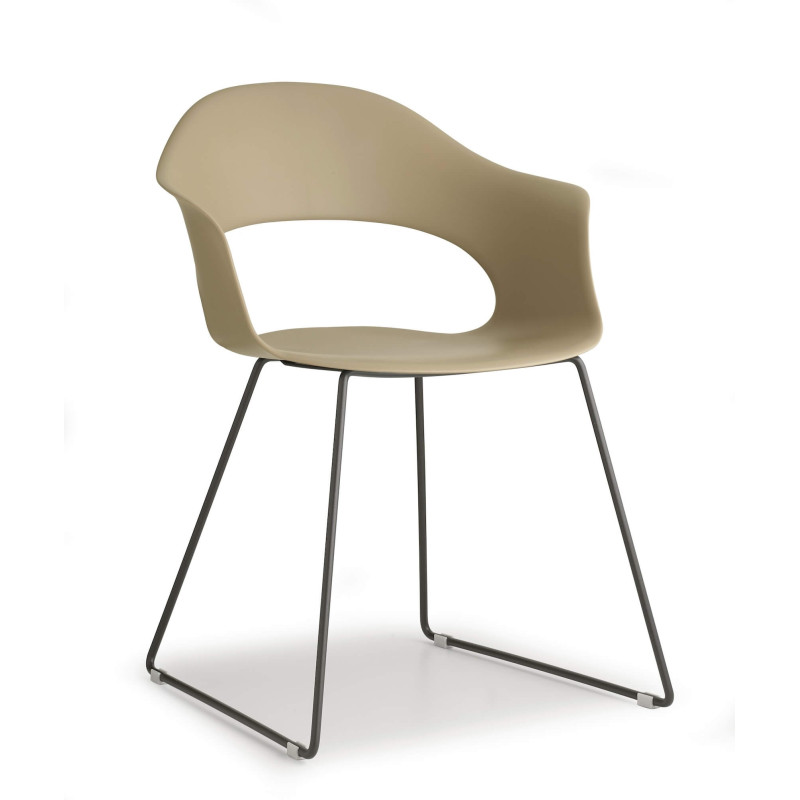 FAUTEUIL RETRO EN MÉTAL ET POLYPROPYLÈNE LADY B