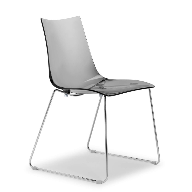 CHAISE RÉTRO ZEBRA EN MÉTAL ET PLEXIGLAS