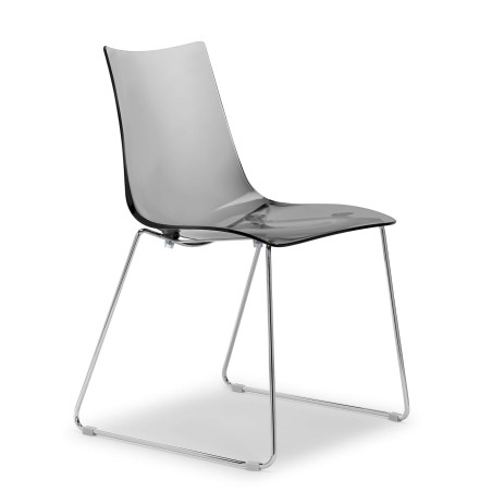 CHAISE RÉTRO ZEBRA EN MÉTAL ET PLEXIGLAS