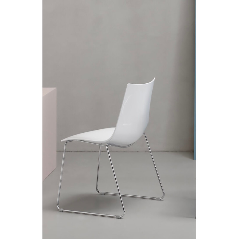 CHAISE RÉTRO ZEBRA EN MÉTAL ET PLEXIGLAS