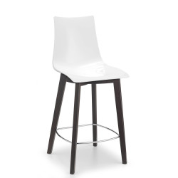 TABOURET D'ÎLOT EN BOIS ET PLEXIGLAS ZEBRA