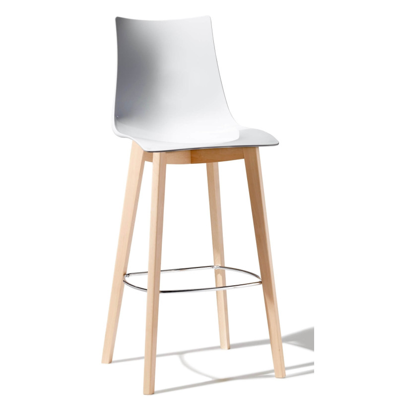 TABOURET D'ÎLOT EN BOIS ET PLEXIGLAS ZEBRA